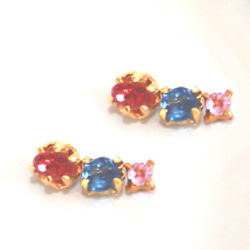 - anohoshi - Blue & Pink Sapphire & Rubellite Earrings 1枚目の画像