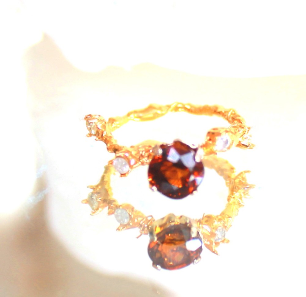 k18 - maligarnet - Orange Garnet & Diamond Ring 350,000円