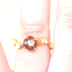 k18 - maligarnet - Orange Garnet & Diamond Ring 7枚目の画像