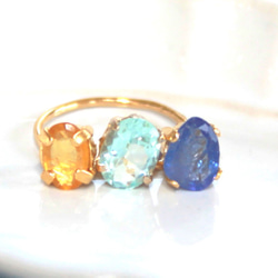 - fashion - Yelllow Sphire & Blue Topaz & Tanzanite Ring 2枚目の画像