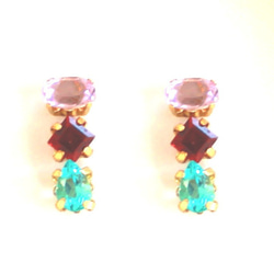 - natsu - Tanzanite & Pink Tourmaline & Apatite Earrings 8枚目の画像