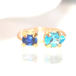 - nouryou - Blue & Pink Sapphire & Blue Topaz Ring 3枚目の画像