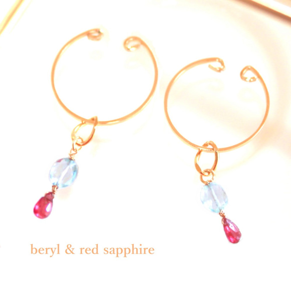 - 着せ替え Sapphire - 2way Earrings & Pendant + Beryl 1枚目の画像