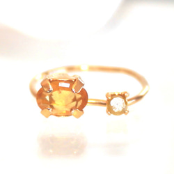 k10 - color - Yellow Sapphire & Yellow Diamond Ring 1枚目の画像