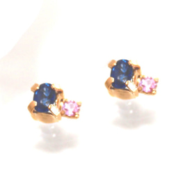 - hime - Pink & Blue Sapphire Earrings 2枚目の画像