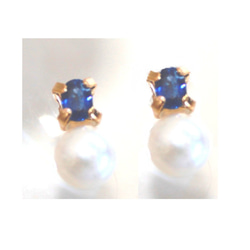 - akoya - Akoya Pearl & Blue Sapphire Necklace 3枚目の画像