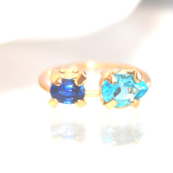 k10 - color - Sapphire & Topaz Ring 2枚目の画像