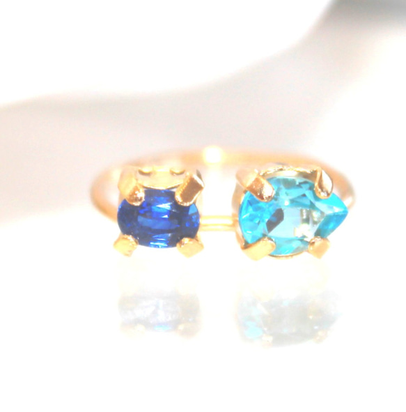 k10 - color - Sapphire & Topaz Ring 2枚目の画像