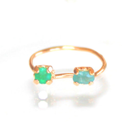 k18gp- color - Yellow Diamond & Emerald Ring 3枚目の画像