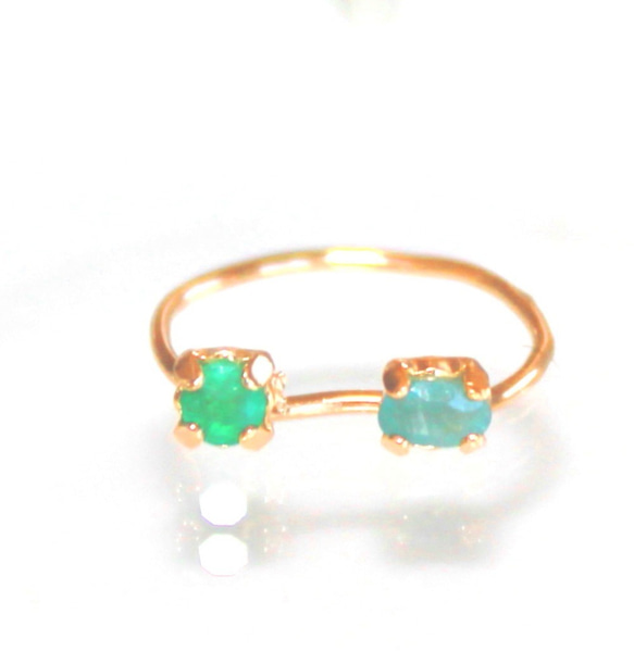 k18gp- color - Yellow Diamond & Emerald Ring 3枚目の画像