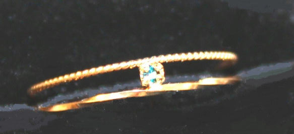 k18 - PREMIUM color - Blue Diamond Ring 2枚目の画像