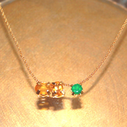 k18gp- golden - Citrine & Yellow Sapphire & Emerald Earrings 8枚目の画像