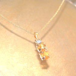 k18gp- golden - Citrine & Aquamarine Earrings 3枚目の画像