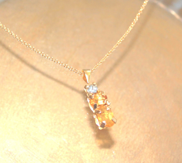 k18gp- golden - Citrine & Aquamarine Earrings 3枚目の画像