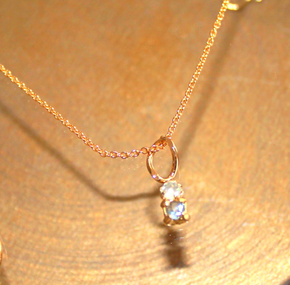 k10 - golden - Opal & Aquamarine Necklace