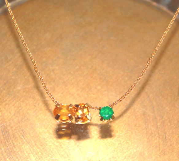 ②みっこ　様専用☆彡オプション Citrine & Yellow Sapphire & Emerald Earrings 3枚目の画像