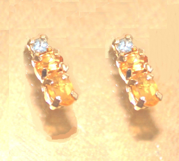 k18gp - golden - Aquamarine & Citrine & Yellow Sapphire Ring 3枚目の画像