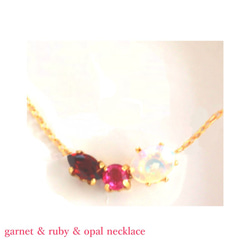 - aki otome - Garnet & Ruby & Opal Earrings / Pierced Earrin 8枚目の画像