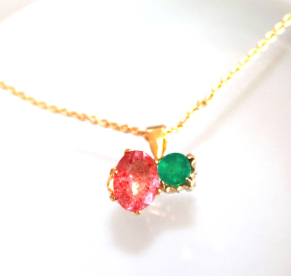 k10 Epidote & Emerald Necklace 1枚目の画像