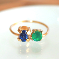 k10 Sapphire & Emerald Ring 1枚目の画像