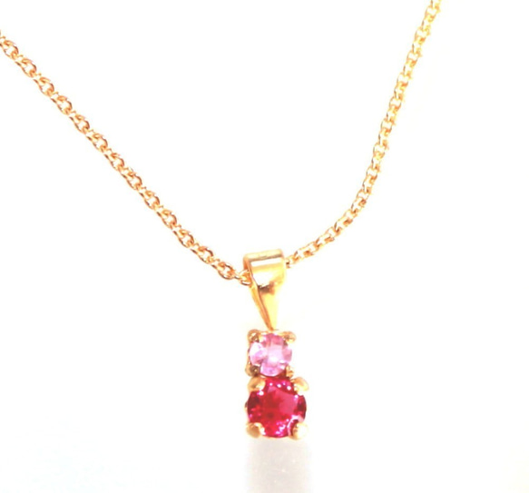 k18gp Ruby & Pink Sapphire Necklace 1枚目の画像