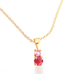 k18gp Ruby & Pink Sapphire Necklace 2枚目の画像