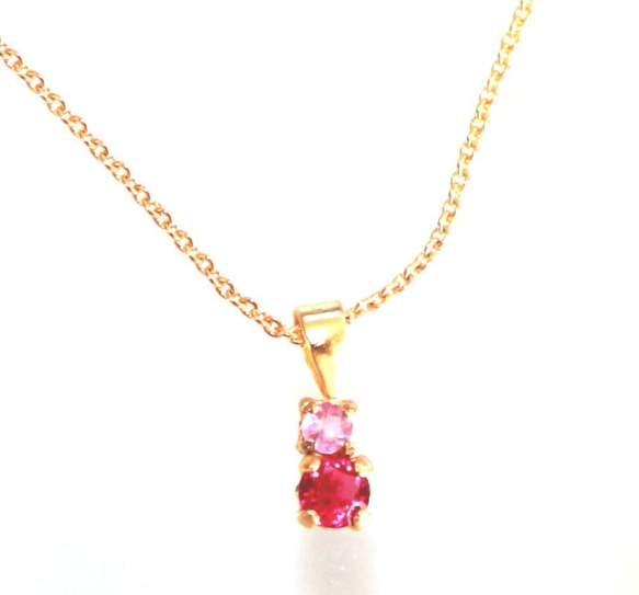 k18gp Ruby & Pink Sapphire Necklace 2枚目の画像