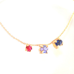 k10 + k18gp- beauty -Tanzanite & Ruby & Sapphire Necklace 2枚目の画像