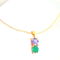 k10 + k18gp Tanzanite & Emerald Necklace 1枚目の画像