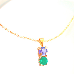 k10 + k18gp Tanzanite & Emerald Necklace 2枚目の画像
