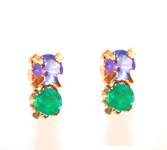 k10 + k18gp Tanzanite & Emerald Necklace 3枚目の画像