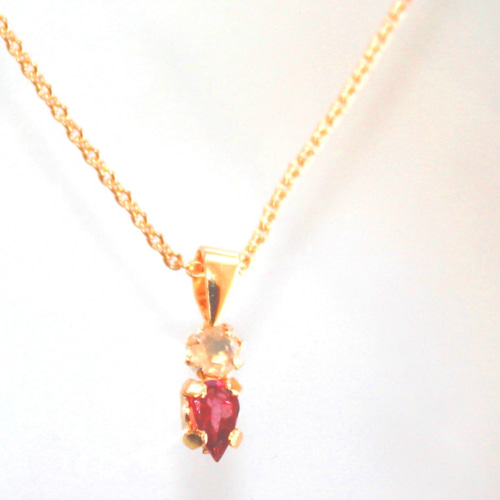k10 + k18gp Opal & Rubellite Necklace ネックレス・ペンダント 