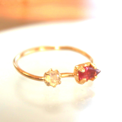 k10 + k18gp Opal & Rubellite Necklace ネックレス・ペンダント 