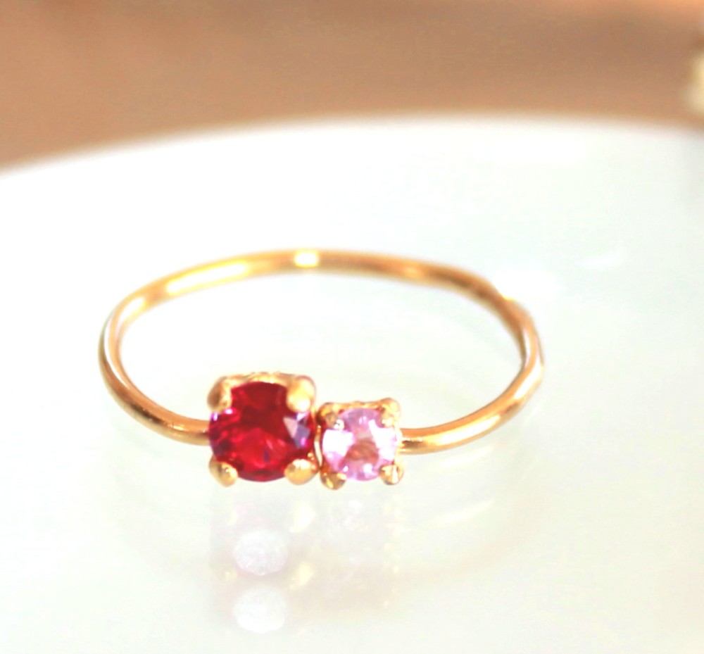 k10 Ruby & Pink Sapphire Ring