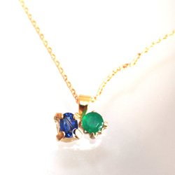 - blue & green - Blue Sapphire & Emerald Necklace 1枚目の画像