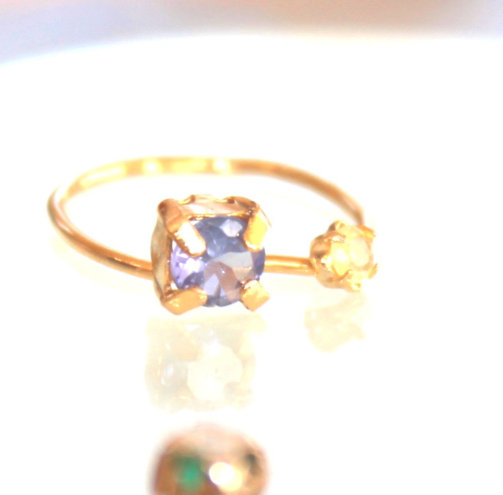 k18gp Tanzanite & Opal Ring