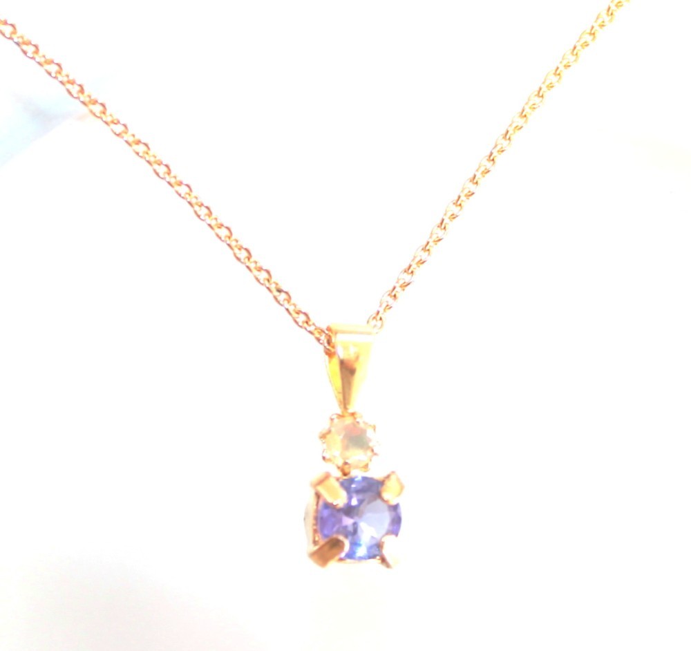 k10 + k18gp Tanzanite & Opal Necklace