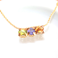 k18gp Tanzanite & Peridot & Citrine Ncklace -omake  tigai- 2枚目の画像