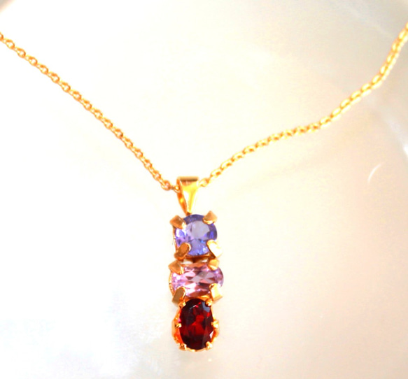 Tanzanite & Amethyst & Garnet Necklace 2枚目の画像