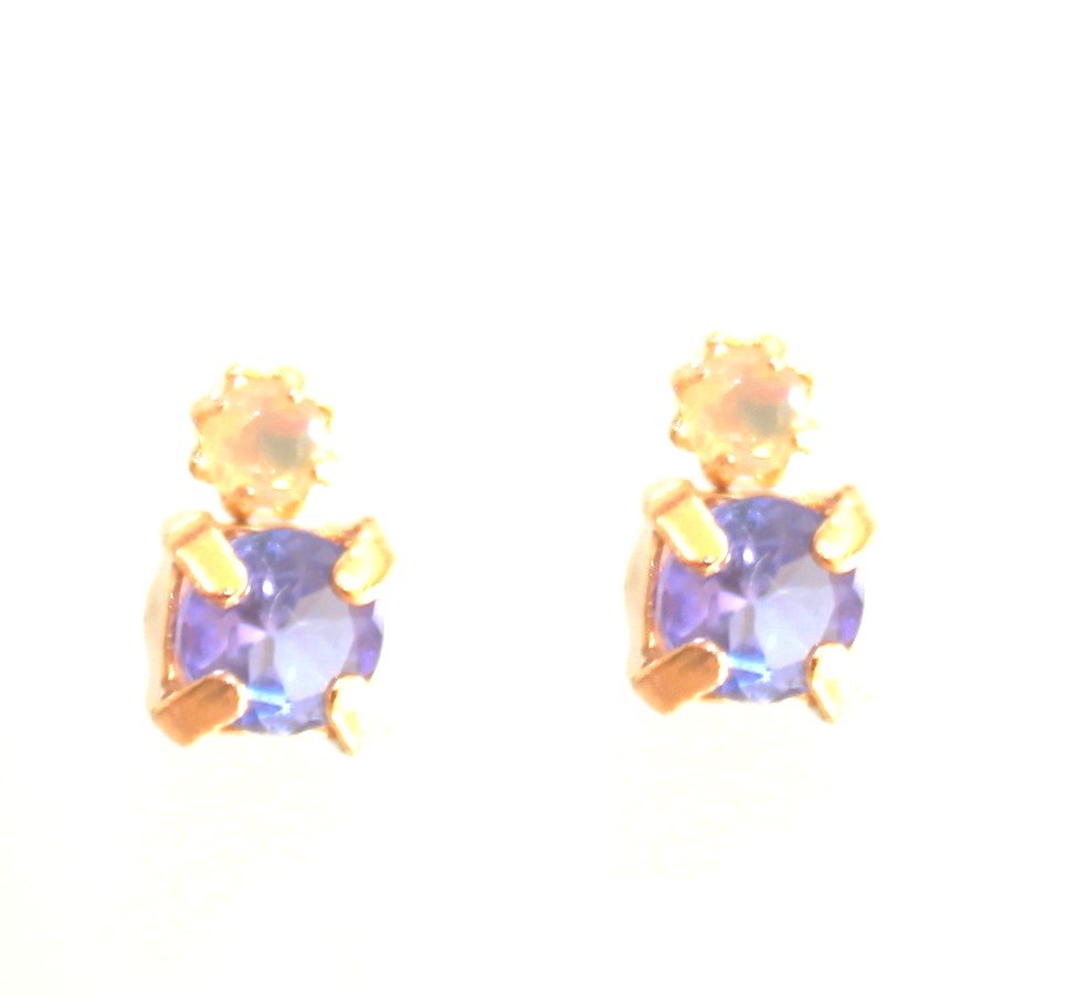 k18gp - unique - Tanzanite & Opal Earrings