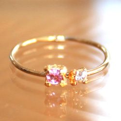 k10 + k18gp Pink Sapphire & Diamond Necklace 3枚目の画像