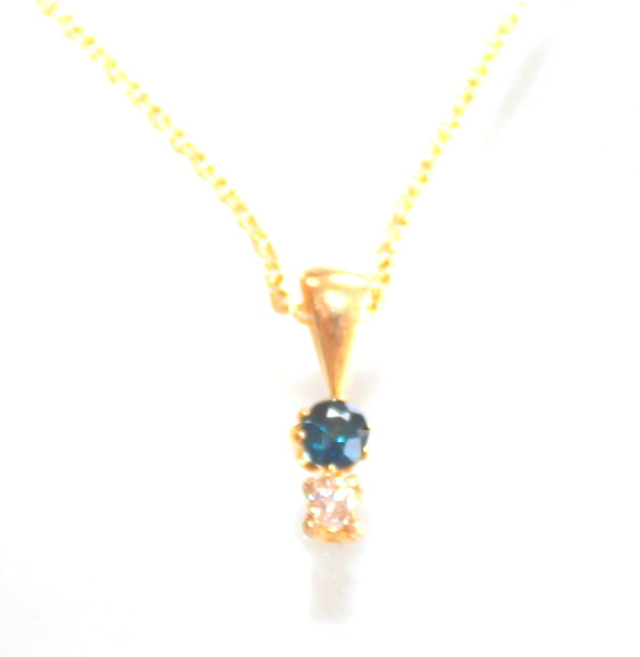 k10 + k18gp Blue Sapphire & Diamond Necklace 3枚目の画像