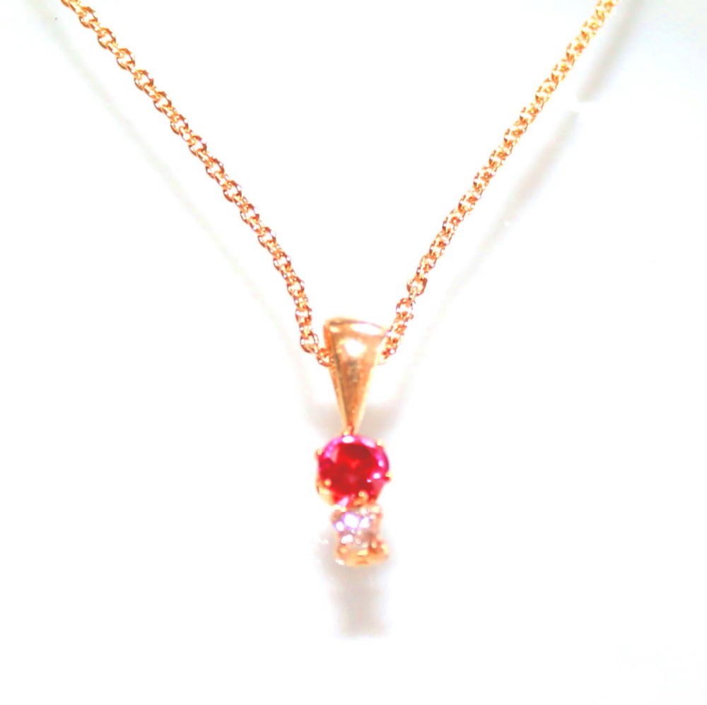 k10 + k18gp Ruby & Diamond Necklace