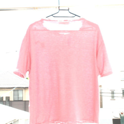 vintage風　ピンク　半袖ニット　刺繍付き　＋ルビーペンダントトップ　＋14kgf ring 3枚目の画像