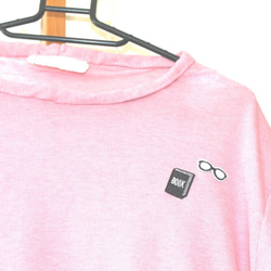 vintage風　ピンク　半袖ニット　刺繍付き　＋ルビーペンダントトップ　＋14kgf ring 5枚目の画像