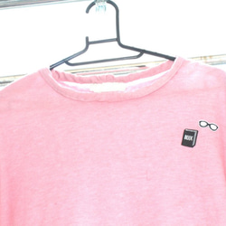 vintage風　ピンク　半袖ニット　刺繍付き　＋ルビーペンダントトップ　＋14kgf ring 6枚目の画像