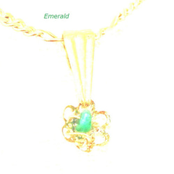 Emerald necklace  (& Sapphire & ruby)　＋ルビーペンダントトップ +14kgf 2枚目の画像
