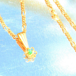 Emerald necklace  (& Sapphire & ruby)　＋ルビーペンダントトップ +14kgf 3枚目の画像