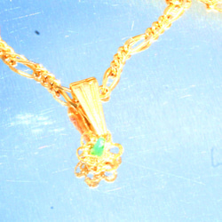 Emerald necklace  (& Sapphire & ruby)　＋ルビーペンダントトップ +14kgf 4枚目の画像