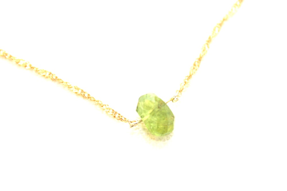 Peridot Necklace-k10 ＋ルビーペンダントトップ +14kgf ring